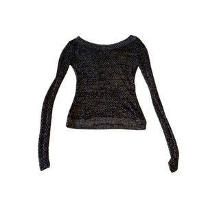 Gianni Bini Black/Silver Metallic Sweater | Sz S